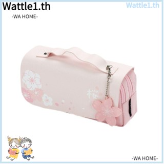 Wttle กล่องใส่ปากกา ลายดอกซากุระน่ารัก สีชมพู