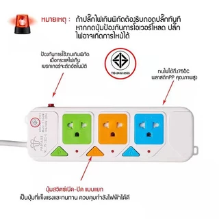 Panasi ปลั๊กไฟ รางปลั๊กไฟ ปลั๊กพ่วง USB สาย 2 3 5 เมตร เต็ม สายไฟต่อพ่วง มีช่อง 4 USB มีสวิตซ์เปิดปิด ปลั๊ก 3 ตา