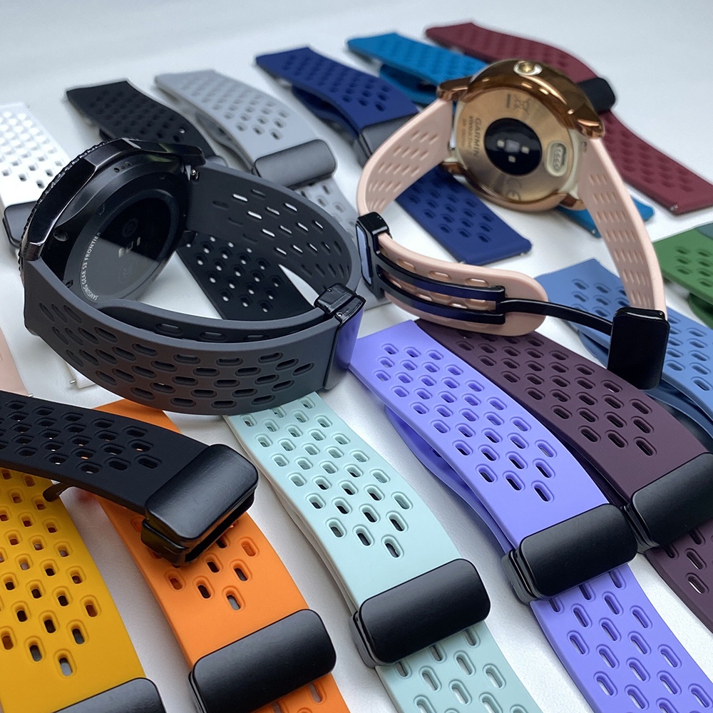 สายนาฬิกาข้อมือ ซิลิโคนนิ่ม แต่งหัวเข็มขัดแม่เหล็ก สําหรับ Huami Amazfit Bip 5