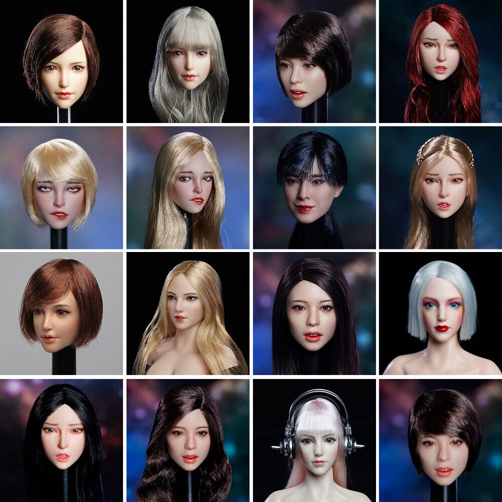 SUPER DUCK 1/6 ผมสั้นยาวหัว Sculpt Fit 12 "Suntan/Pale TBLeague JIAOU