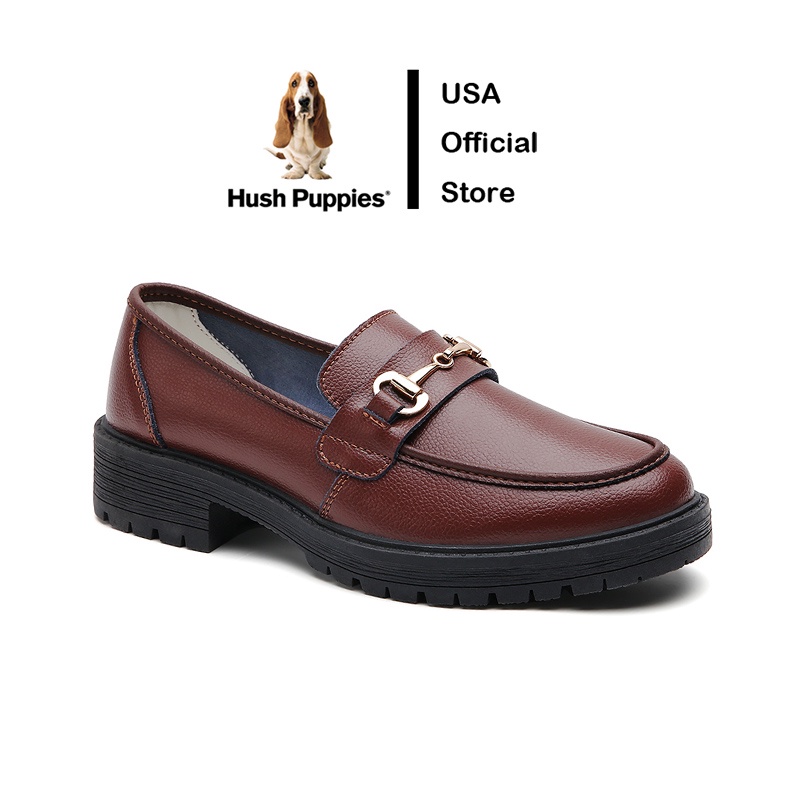 Hush Puppies รองเท้าหนังลําลอง ส้นแบน สําหรับผู้หญิง