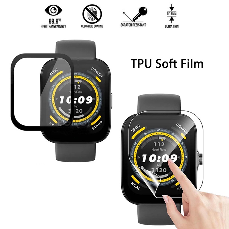 Tpu ไฮโดรเจล ป้องกันหน้าจอ นุ่ม ยืดหยุ่น ป้องกันรอยขีดข่วน กันเปื้อน PMMA Hd สําหรับ Huami Amazfit Bip 5