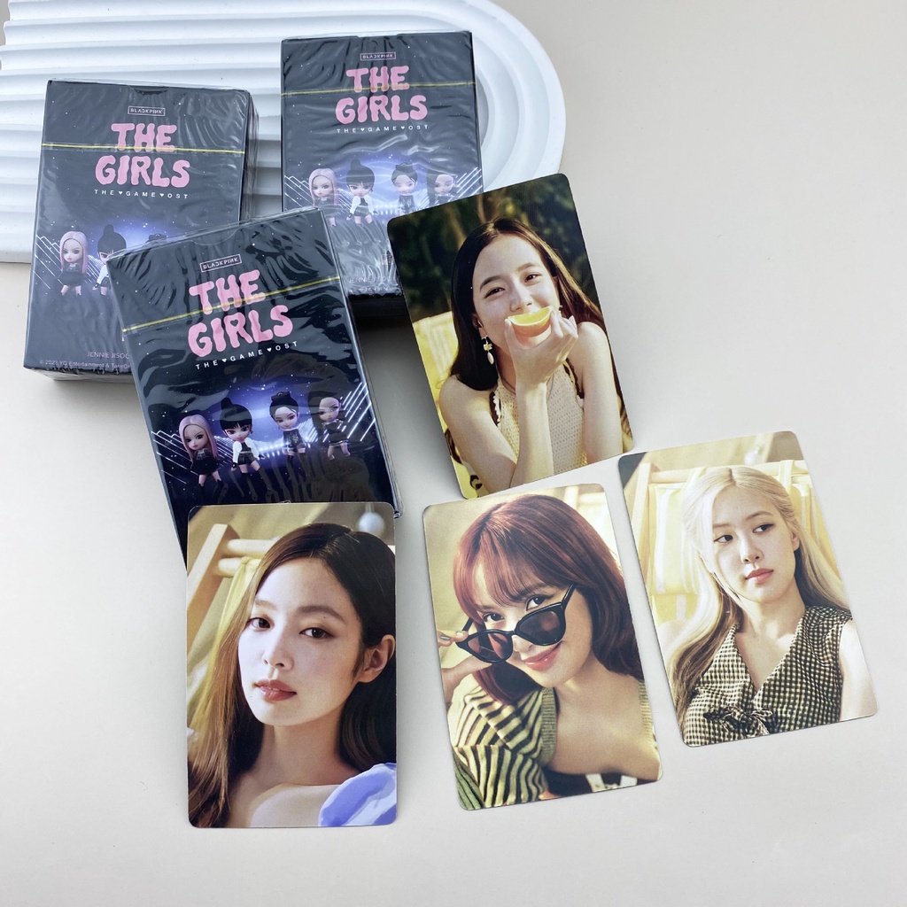 50-55 ชิ้น BLACK-PINK THE GIRLS อัลบั้มเลเซอร์ Holographic การ์ด Lomo 7th Anniversary World Tour BPT