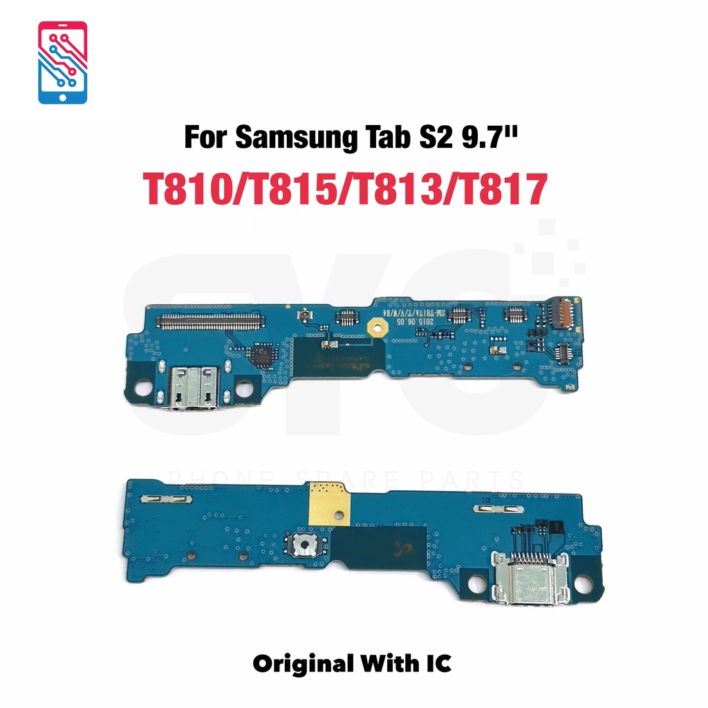 แท้ บอร์ดชาร์จ Micro USB สายเคเบิลอ่อน สําหรับ Samsung Galaxy Tab S2 9.7 T810 T813 T815 T817 T819