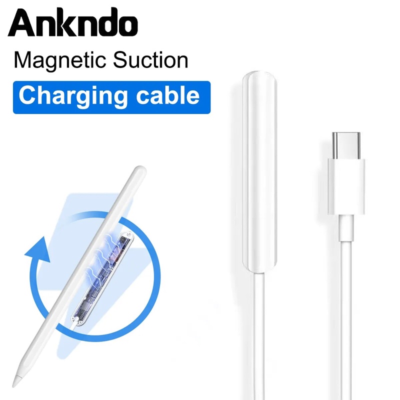 Ankndo อะแดปเตอร์สายชาร์จแม่เหล็ก สําหรับ A/pple Pencil 2 2nd USB C Type C