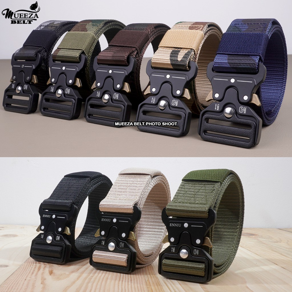 G7-Ori Mens Tactical Military Nylon Canvas Belt / Military Tactical Belt Plain and Camo Motif 125cm/