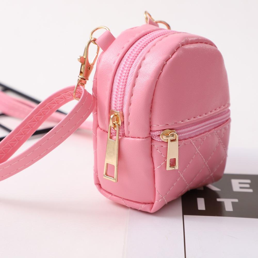 DSLONG กระเป๋าสะพายข้าง,กระเป๋าใส่เหรียญหนัง PU แบบพกพา,กระเป๋าแต่งหน้าสีทึบขนาดเล็กน้ําหนักเบาลิปสติก