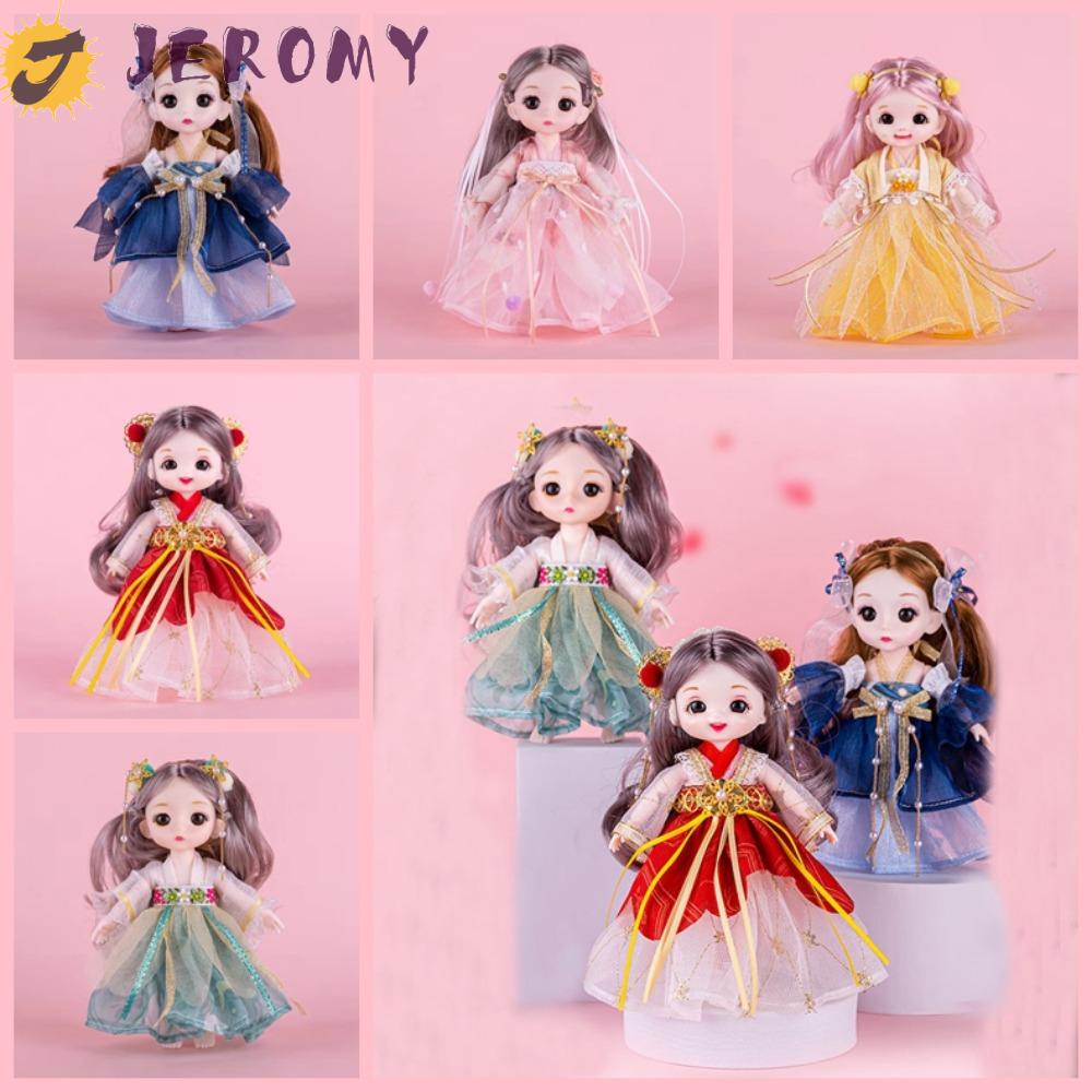 Jeromy ตุ๊กตาเจ้าหญิงฮั่นฝู พลาสติก 17 ซม. 17 ซม. 17 ซม. สไตล์จีนโบราณ สําหรับเด็กผู้หญิง
