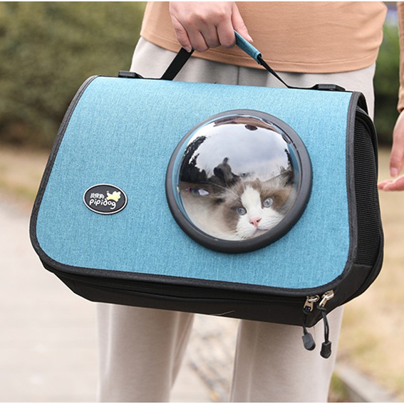 🔥กระเป๋าแมว เป้น้องหมา พับเก็บได้ สะพายสุนัขและแมวกระเป๋าใส่สัตว์เลี้ยง Pet Bag รูปที่ 7