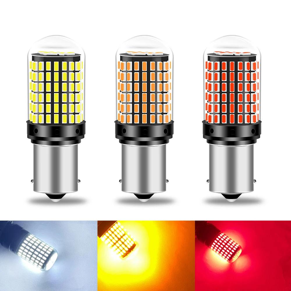หลอดไฟเลี้ยว 144smd CanBus 1156 BA15S P21W BAU15S PY21W led T20 7440 W21W P21 5W 144smd 1 ชิ้น สําหร
