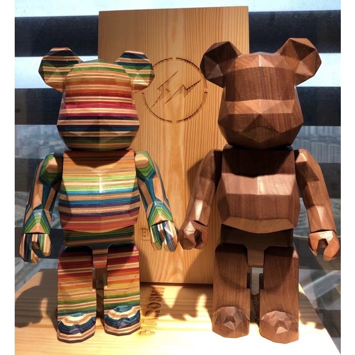 Bearbrick กล่องไม้ 400% รูปหมี Kubrick Kaws Fujiwara Hiroshi ของเล่นสําหรับเด็ก