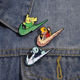 เข็มกลัดโลหะ รูปการ์ตูนโปเกม่อน ปิกาจู กระดิ่ง ชาริซาร์ด น่า…