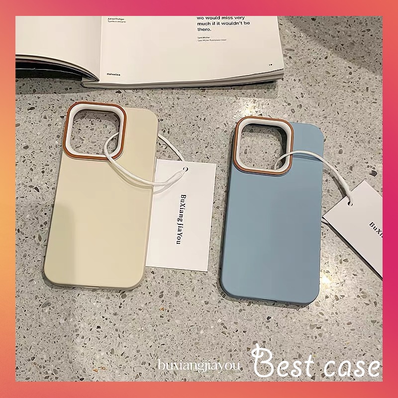 【เรียบง่าย สีพื้น / เคสนิ่ม เนื้อด้าน / สีขาวโบราณ】เข้ากันได้กับ iPhone 11 12 13 14 15 pro max เคส