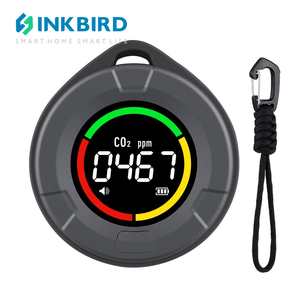 Inkbird เครื่องตรวจจับ CO2 แบบพกพา พร้อมเซนเซอร์แจ้งเตือน NDIR การสอบเทียบอัตโนมัติ ตรวจสอบคุณภาพอากาศ ในร่ม กลางแจ้ง สําหรับเต็นท์ปลูกในบ้าน