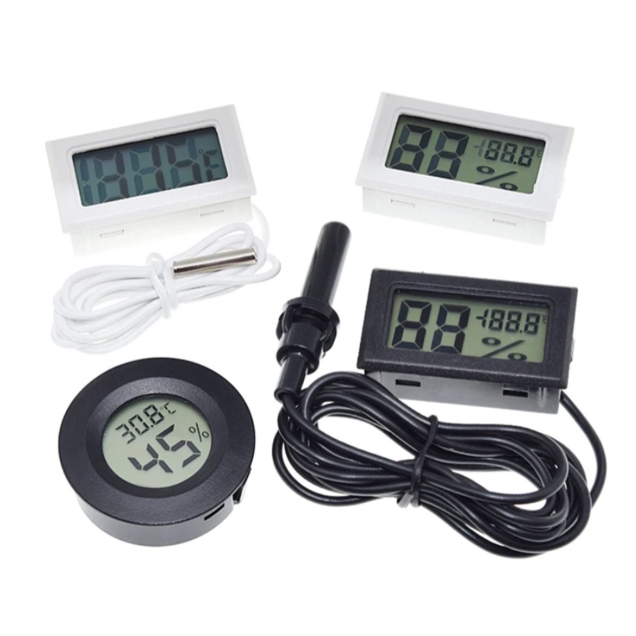 เครื่องวัดอุณหภูมิดิจิทัล LCD ขนาดเล็ก สําหรับตู้แช่แข็ง - 50-110℃ เครื่องวัดอุณหภูมิในตู้เย็น โพรบกันน้ําในร่มและกลางแจ้ง