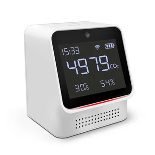 Tuya เซ็นเซอร์วัดคาร์บอนไดออกไซด์ CO2, อุณหภูมิและความชื้นพร้อมหน้าจอ Wi-Fi ดูค่าผ่านแอป ตั้งเงื่อนไขสั่งอุปกรณ์อื่นได้