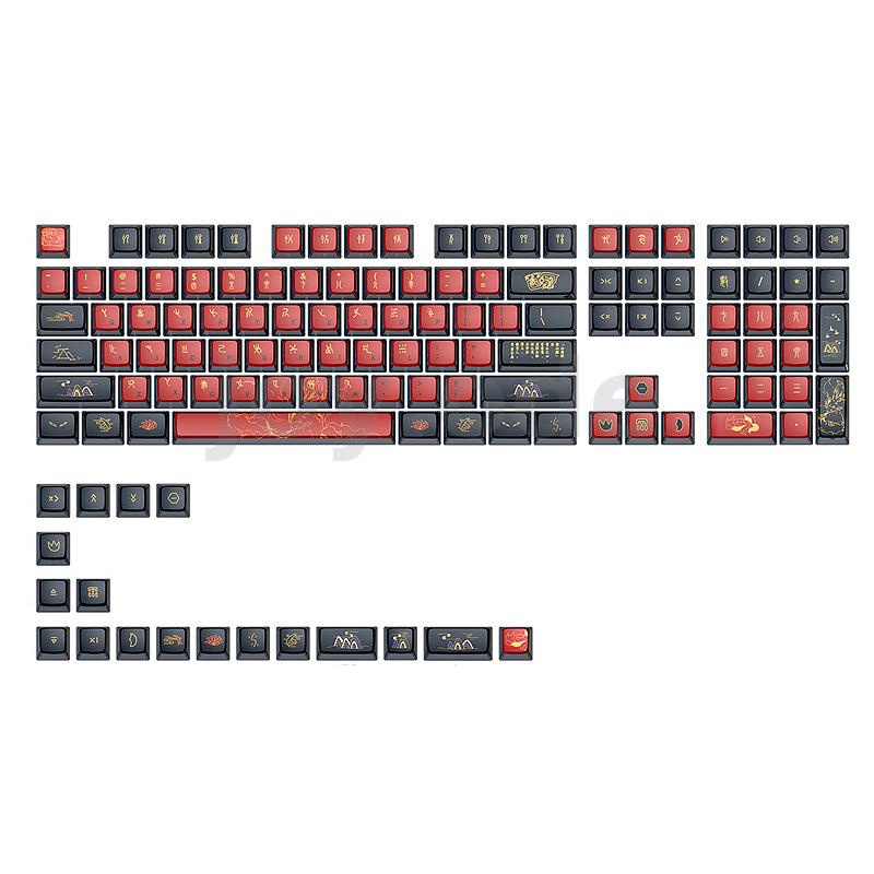 Skyloong ชุดปุ่มกดคีย์บอร์ด 126 คีย์ JIUWEI PBT GK7 สําหรับคีย์บอร์ดเมคคานิคอล 61 63 64 68 75 84 87 