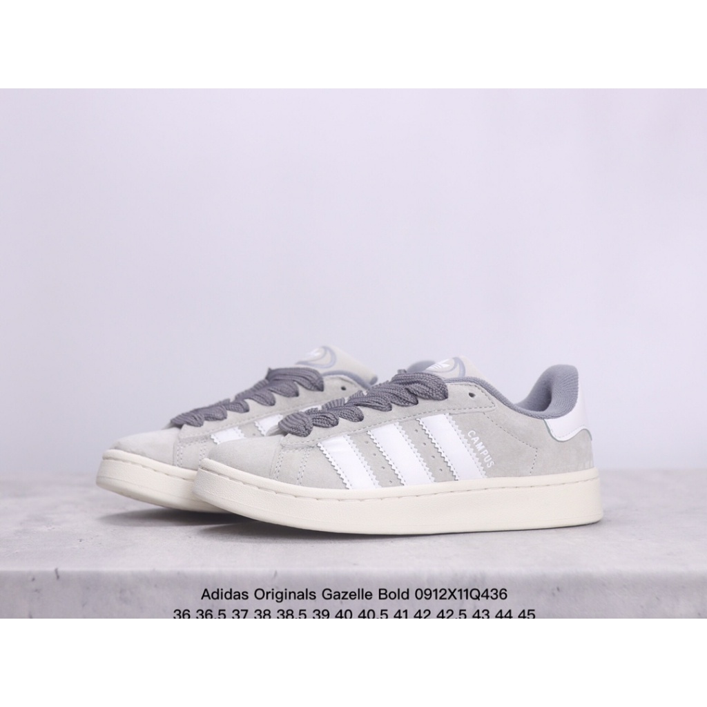 Hot sales Adidas Originals  Gazelle Bold HQ8708 การดูดซับแรงกระแทกป้องกันการลื่นไถลสวมรองเท้ากีฬาลำล