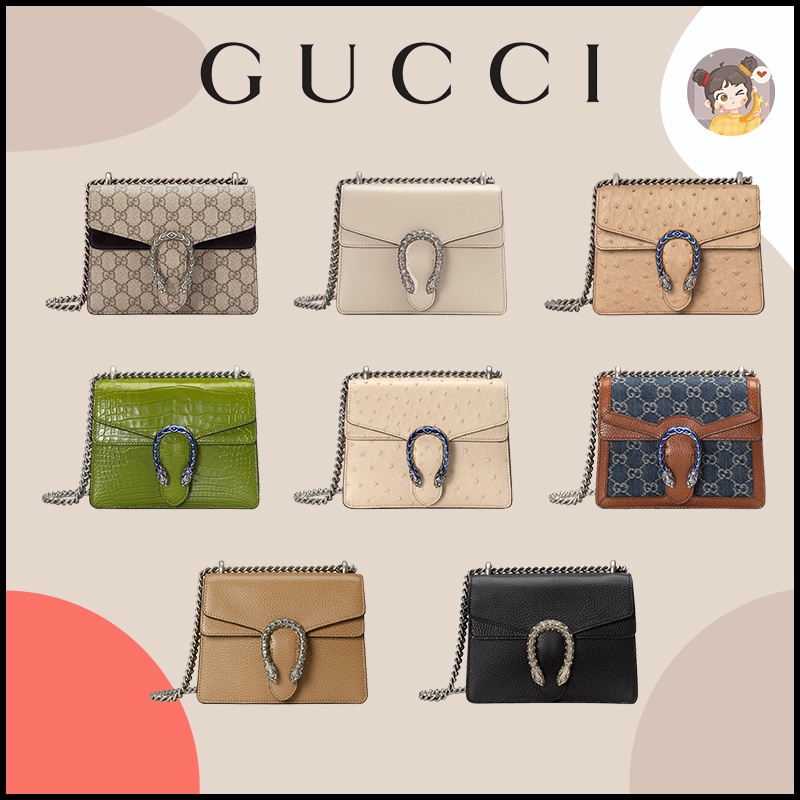 แบรนด์ใหม่และเป็นของแท้/Gucci New Dionysus Mini Bag In Leather Chain Bag Shoulder Bags Clutch Bag 100% Authentic