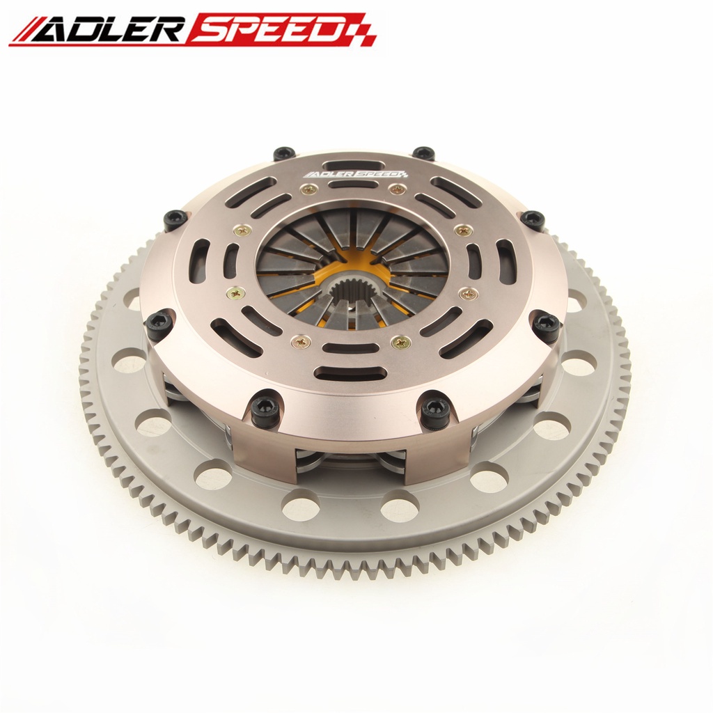 ADLERSPEED Sprung คลัทช์ Twin Disc Kit & Flywheel สําหรับ 1991-2005 Mazda Miata MX-5 1.6L 1.8L