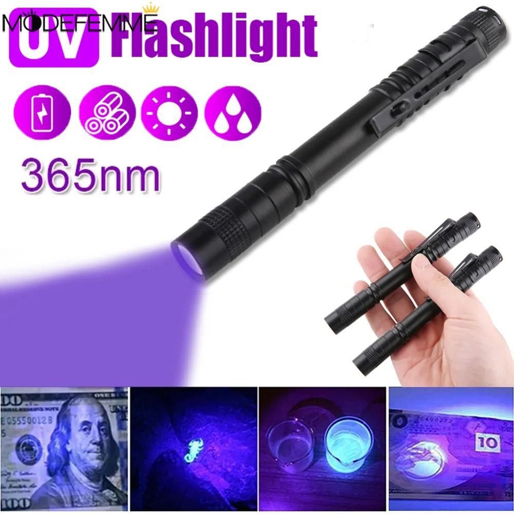 [ Featured ] ไฟฉายอัลตร้าไวโอเล็ต ใช้แบตเตอรี่ ขนาดเล็ก LED สีม่วง แบบพกพา 395NM สําหรับสัตว์เลี้ยง แมงป่อง