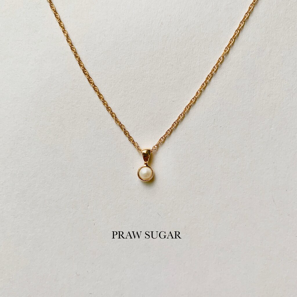 Mini Fresh Water Pearl Necklace - สร้อยคอจี้มุกแท้ขนาดเล็ก 4mm (มุกแท้+สร้อยเงินแท้)