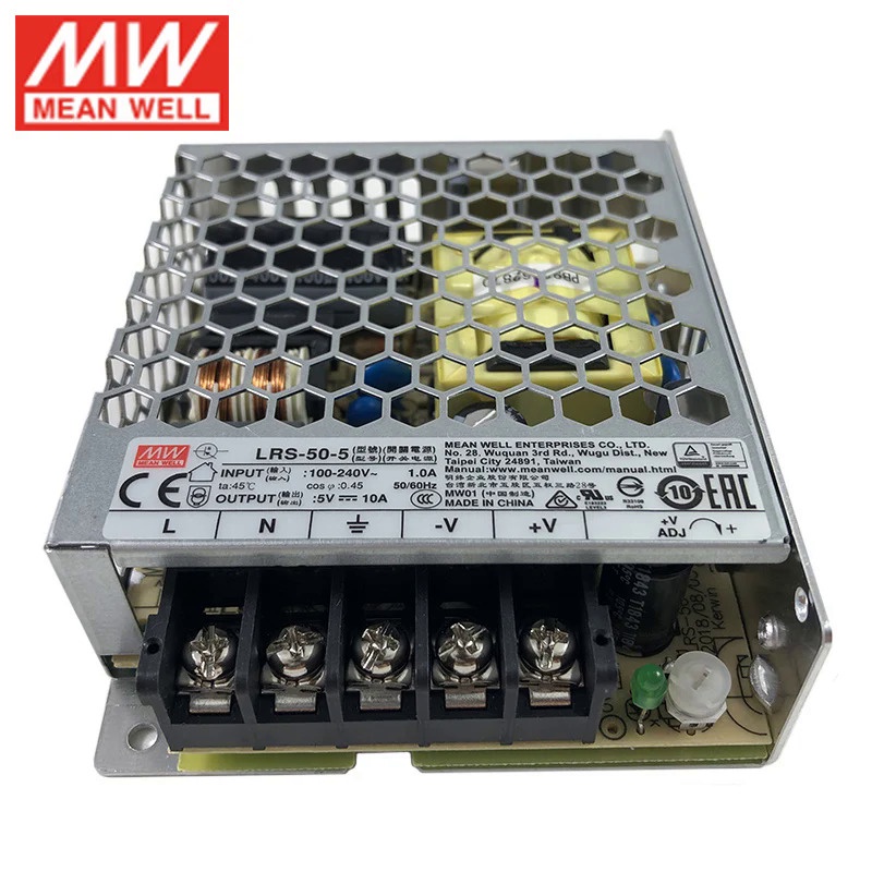 Original MEAN WELL LRS-50-5 Switching Power Supply 110V/220V AC ถึง 5V DC 10A 50W Meanwell Power Unit PSU SMPS