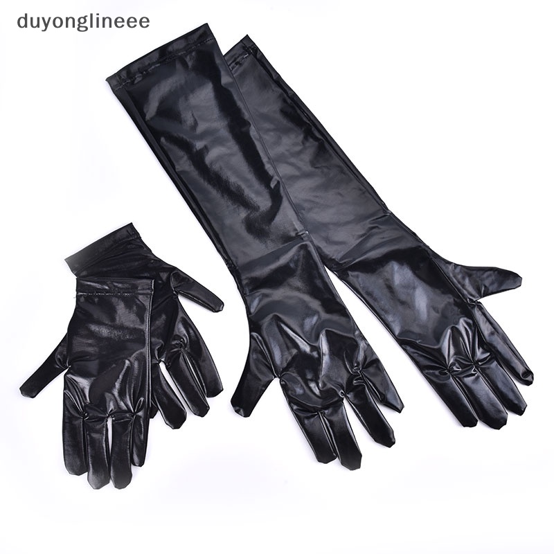 (duyonglineee) ใหม่ ถุงมือหนัง PU ยาว สไตล์พังก์ร็อค ฮิปฮอป แจ๊ส ดิสโก้ เต้นรํา
