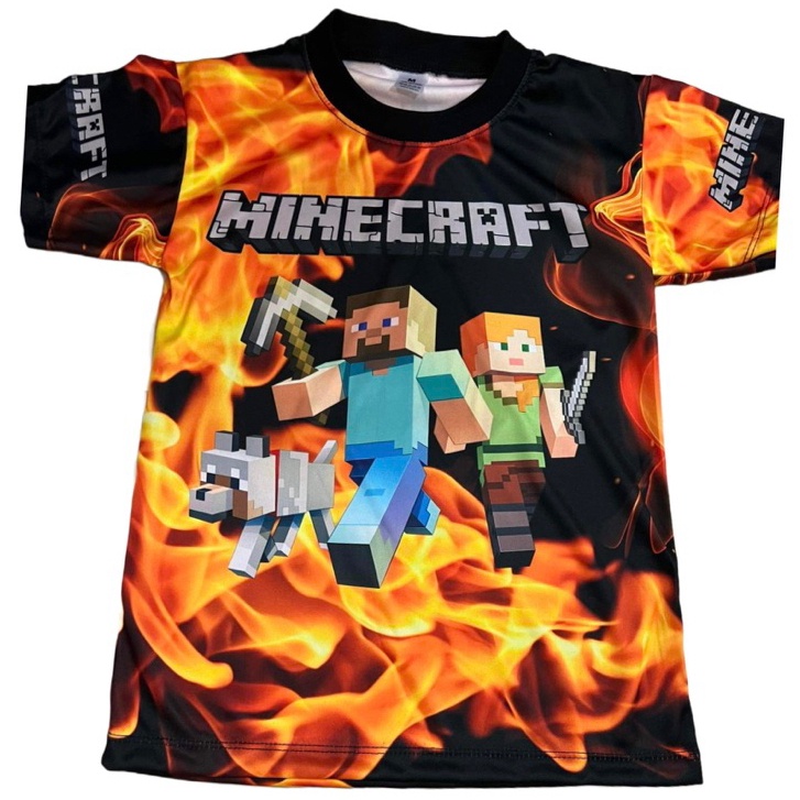 เสื้อเด็กROOX & MINEAFT(!!ไม่มีกางเกงกรุณาอ่านด้วย!!) (!!โปรดดูตารางไซด์ของทางร้านก่อนสั่งซื้อ)เสื้อพิมพ์ลายทั้งตัว