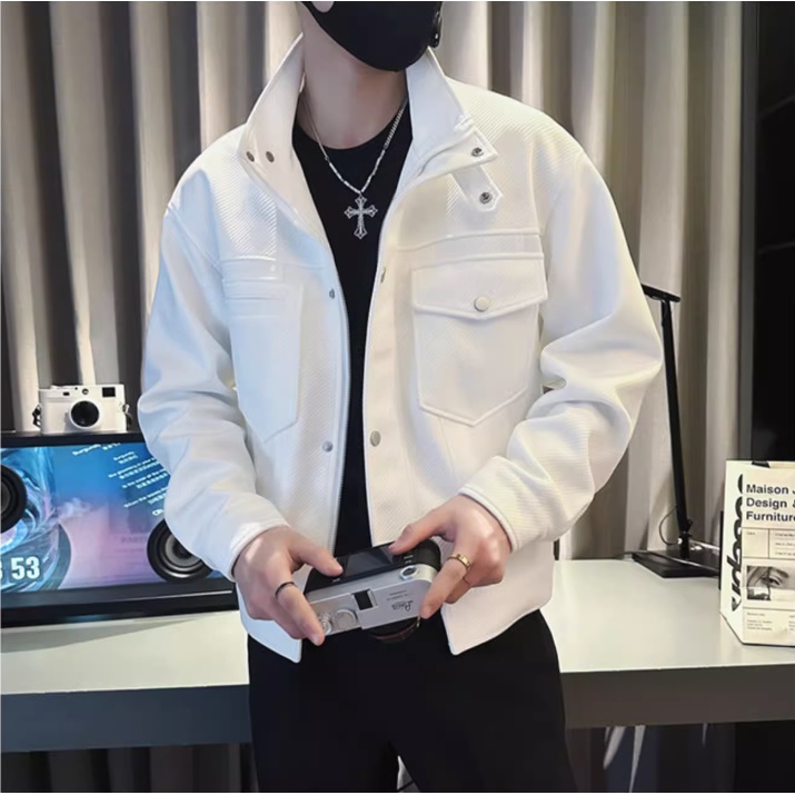 High-end Feeling Jacketผู้ชายอินเทรนด์ลําลองผู้ชายเสื้อผ้าฤดูใบไม้ผลิฤดูใบไม้ร่วง Street สวมใส่ Ruffian หล่อแจ็คเก็ต