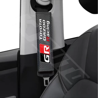 ปลอกหุ้มเข็มขัดนิรภัยรถยนต์ หนังคาร์บอน สําหรับ Toyota GR Sport Gazoo RAcing Vios Raize Wigo Rush Wish Corolla Cross Veloz Yaris Ativ Innova Avanza Altis Fortuner 1 2 ชิ้น