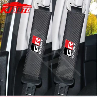 ปลอกหุ้มเข็มขัดนิรภัยรถยนต์ หนังคาร์บอน สําหรับ Toyota GR Sport Gazoo RAcing Vios Raize Wigo Rush Wish Corolla Cross Veloz Yaris Ativ Innova Avanza Altis Fortuner 1 2 ชิ้น
