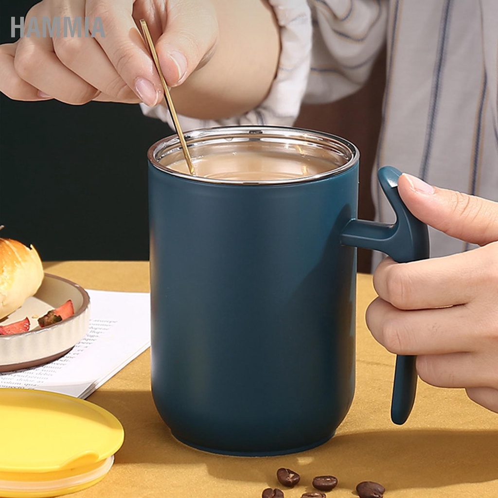 HAMMIA 550ml สแตนเลสสตีล Double Walled แก้ว LeakProof ป้องกัน Scalding Frosted ฉนวนแก้วกาแฟสำหรับ Home Cafe Office