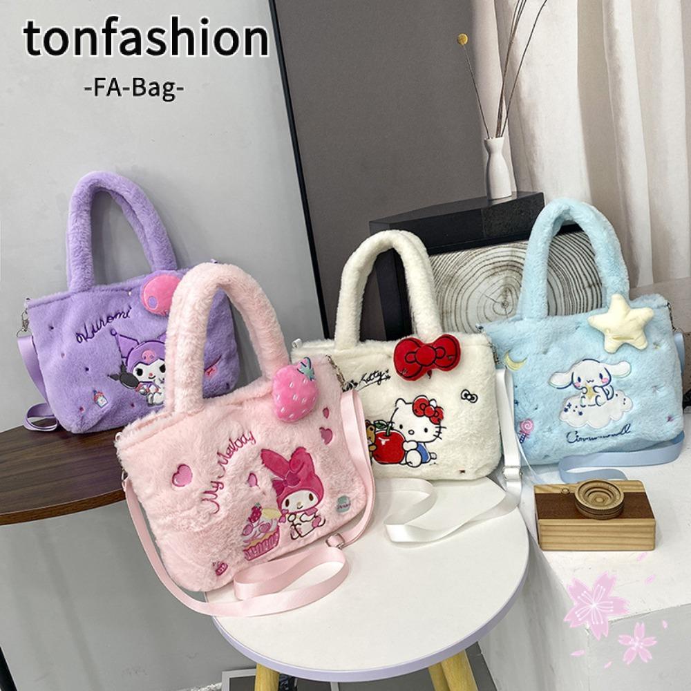 Tonfashion กระเป๋าสะพายไหล่ กระเป๋าถือ ลายการ์ตูนอนิเมะน่ารัก ความจุขนาดใหญ่
