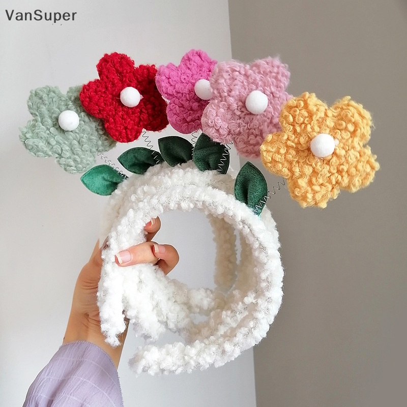 Vansuper ที่คาดผม ผ้ากํามะหยี่ขนนิ่ม ลายดอกไม้ สีแดง เครื่องประดับผม สําหรับเด็กผู้หญิง ปาร์ตี้วันเกิด ขายดี