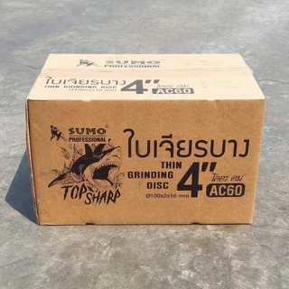 ***ยกกล่อง 25 ใบ*** ใบเจียรเหล็ก 4 Sumo ฉลาม (100x2mm) AC60 TOP SHARP SHARK SUMO สีแดง ซูโม่ ใบเจียร์ OIL8448