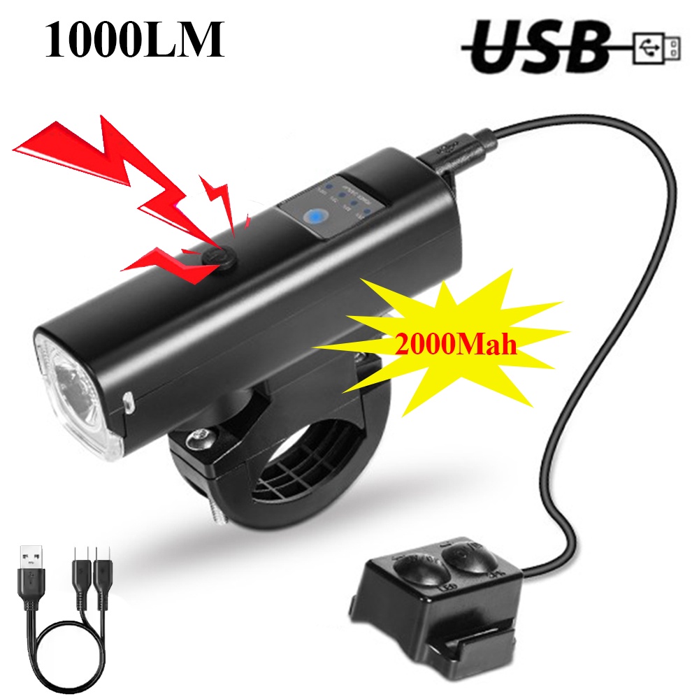 ไฟหน้าจักรยาน 1000 Lumens ไฮไลท์ พร้อมเซนเซอร์อัจฉริยะ อุปกรณ์เสริม สําหรับขี่จักรยานเสือภูเขา