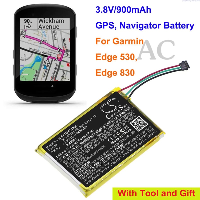 AC Cameron Sino 900mAh GPS, Navigator Battery 361-00121-00, 361-00121-10 for Garmin Edge 530, Edge 830
