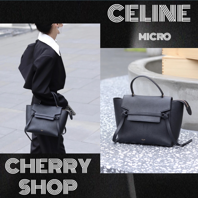 ซีลีน Celine BELT กระเป๋าถือคลาสสิก catfish bag micro กระเป๋าสะพายข้างผู้หญิง / แบรนด์ใหม่และเป็นของแท้