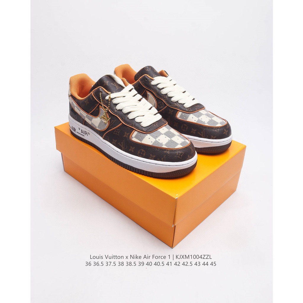 【3-day delivery】 Louis Vuitton x Nike Air Force 1 Fashion sneakers Limited collection Warranty 5 years