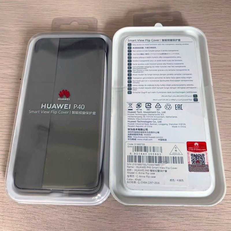 ของแท้ เคสโทรศัพท์มือถือหนัง ฝาพับอัจฉริยะ ลายโลโก้ สําหรับ Huawei P60 Pro P30P40P50P60
