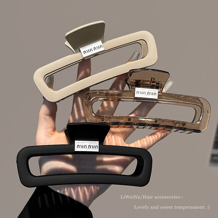 2023 High-End Letter Frosted กิ๊บติดผมหญิงปริมาณผมขนาดใหญ่คลิปฉลาม