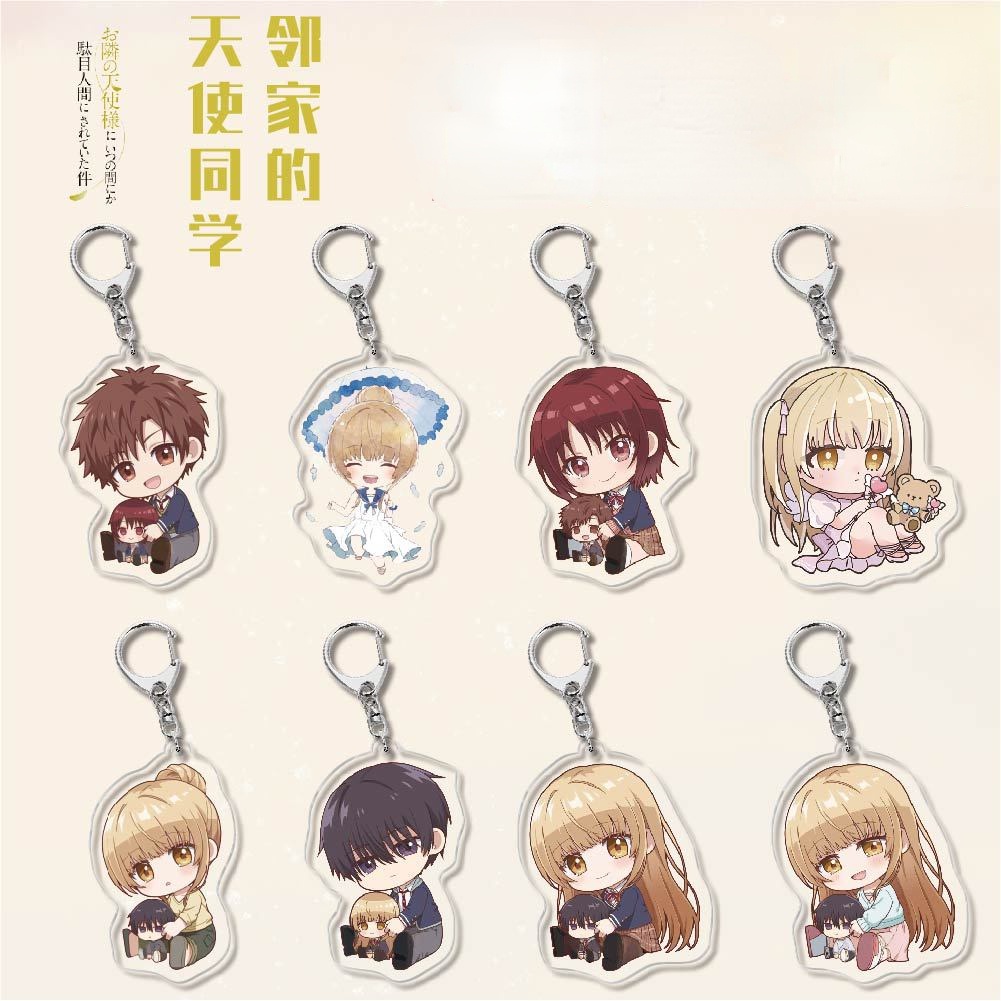 อะนิเมะ Angel Next Door Spoils Me Rotten พวงกุญแจอะคริลิค Key แหวน Shiina Mahiru จี้ FujiMiya Amane ของขวัญ
