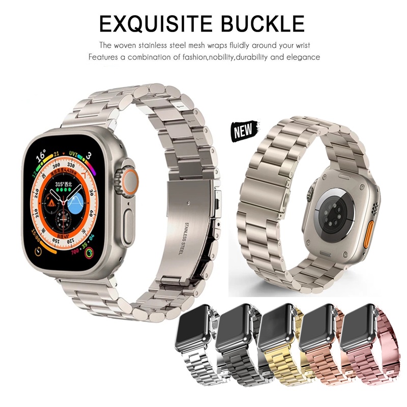สายนาฬิกาข้อมือ สเตนเลส สําหรับ Apple Watch Ultra 49 มม. 46มม 45 มม. 41 มม. 44 มม. 40 มม. 42 มม. 38 มม. iWatch Series 10 9 8 7 6 se 5