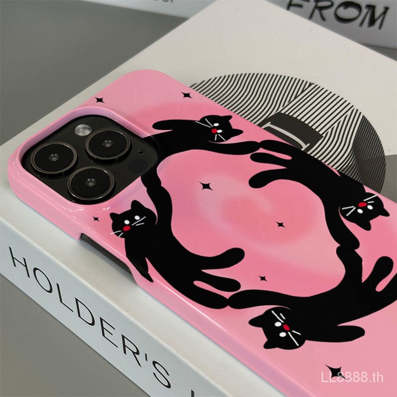 ใหม่ เคสโทรศัพท์มือถือแบบแข็ง กันกระแทก ลายแมวน่ารัก สําหรับ iPhone 15 14promax 13 12 11 xr xsmax 7 8plus MPQY