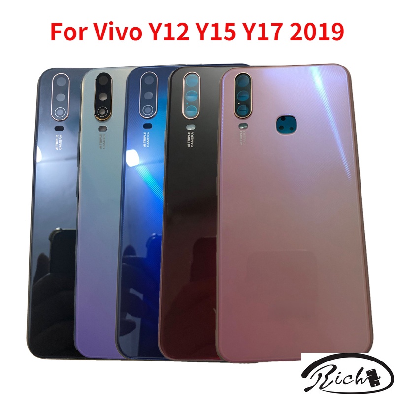 ฝาครอบแบตเตอรี่ด้านหลัง พร้อมเลนส์กล้อง และปุ่มด้านข้าง สําหรับ BBK Vivo Y12 Y15 Y17 2019