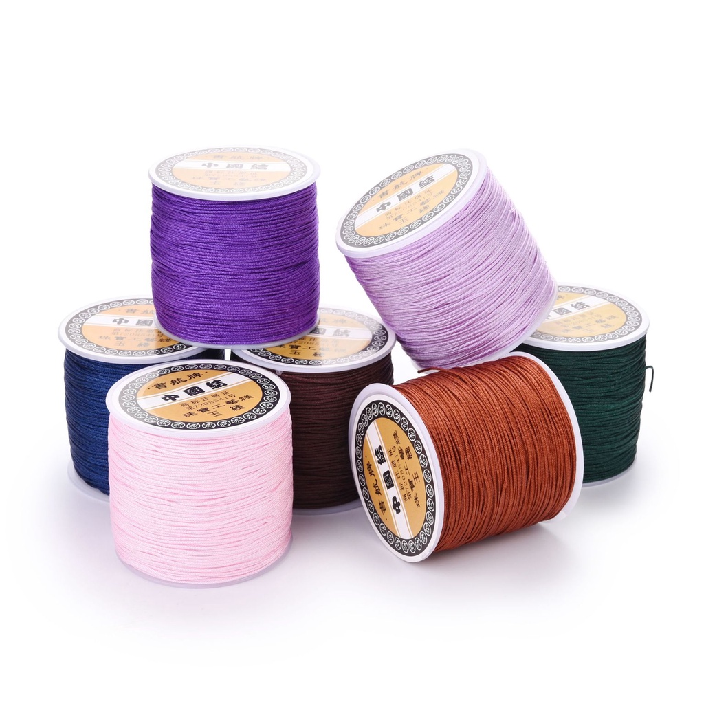 10-100ม 0.8มม 24สี ด้ายไนล่อน ด้ายหยกคุณภาพสูง ปมจีน ด้ายลูกไม้ การทอผ้าลูกปัด
