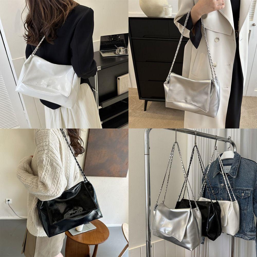 Emilee Tote Bag กระเป๋าสะพายความจุขนาดใหญ่สไตล์เกาหลีอินเทรนด์ PU All-match Shoppoing Bag ผู้หญิง