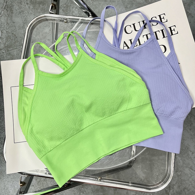 【MAGGIEYOGA】 (แผ่นคงที่) สปอร์ตบรา ยาง สายคล้องไหล่คู่ ฟิตเนส