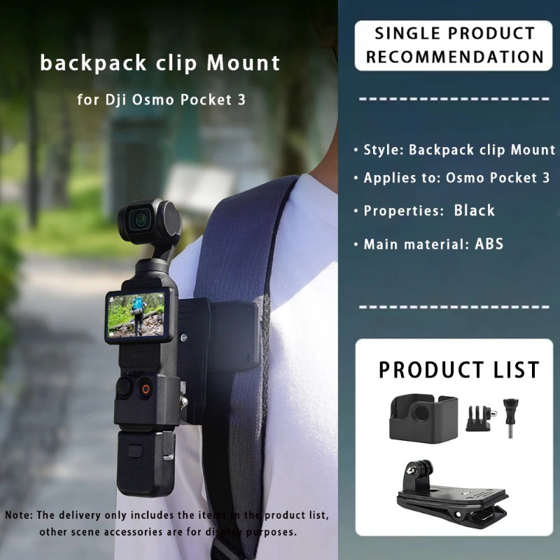 ชุดอุปกรณ์เสริม สําหรับ DJI Osmo Pocket 3 Head Strap Mount, Chest Mount Harness, Backpack Clip Holder - พร้อมอะแดปเตอร์เกลียว 1/4 นิ้ว